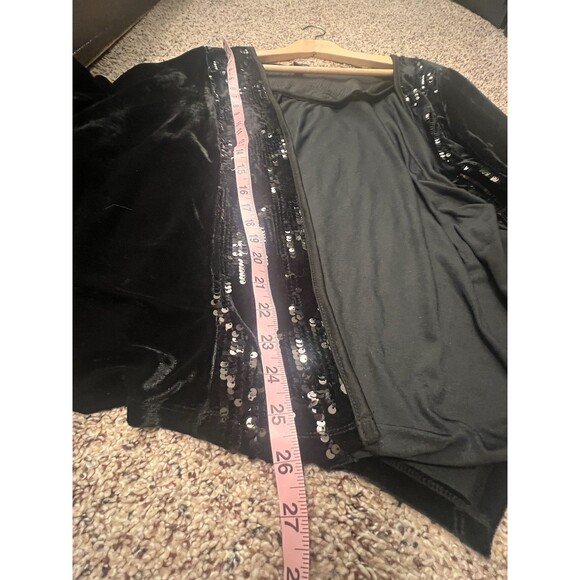 marc new york andrew marc velvet sequin open front cardigan/duster one size - Picture 7 of 9